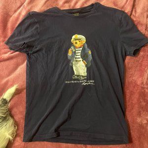 Men's Polo Bear by Ralph Lauren Blue Short Sleeve Shirt Size Small